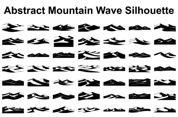 Abstract Mountain Wave Silhouette: A Modern Design Asset