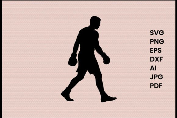 Boxer Walking to Ring Silhouette: A Dynamic Design Asset