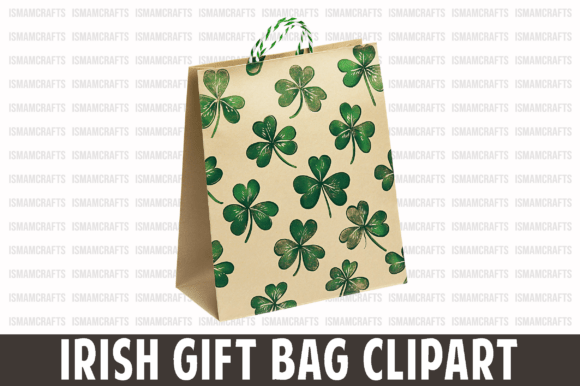 Cute Irish Gift Bag Clipart PNG: A Designer’s Festive Asset