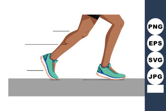 Dynamic Motion: Utilizing the Human Legs Running in Blue Sneakers with Asset