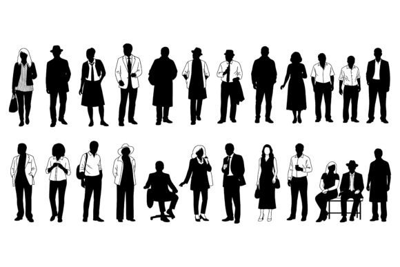 Dynamic Visuals with Business People Standing in Various Pose