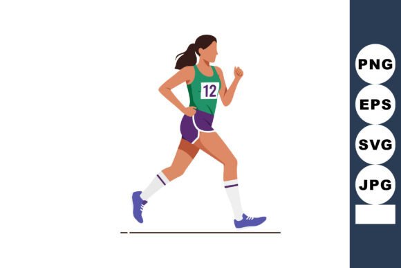 Female Athlete Running in Purple Shorts: Dynamic Motion Capture