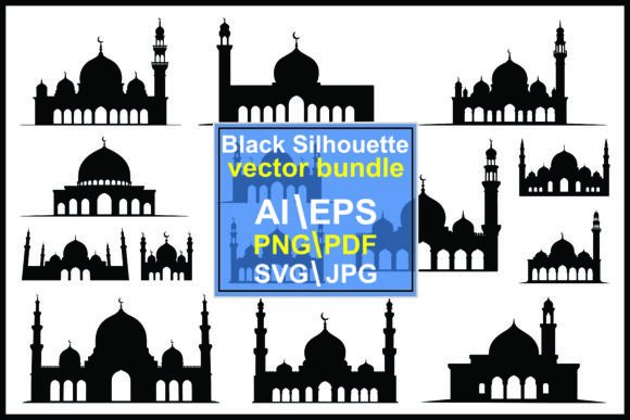 Mosque Silhouettes Collection Domes: Essential Design Assets