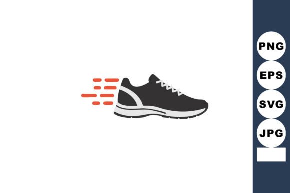 Running Shoe Icon with Speed Lines Fast: Capturing Athletic Motion