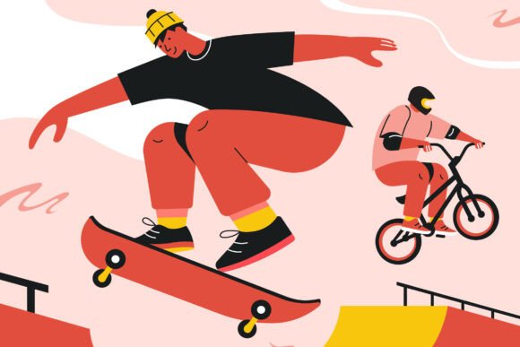 Skateboarder & BMX Rider: Capturing Urban Energy in Design