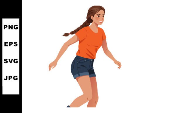 The Energetic Spirit of Young Woman with Braided Hair Wearing Orange