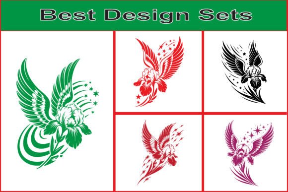Winged Flower Logo Vector Design Pack: Elevate Your Brand